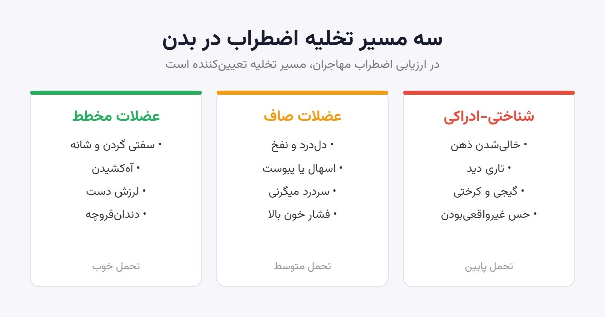 سه مسیر تخلیه اضطراب در بدن در درمان اضطراب برای مهاجران