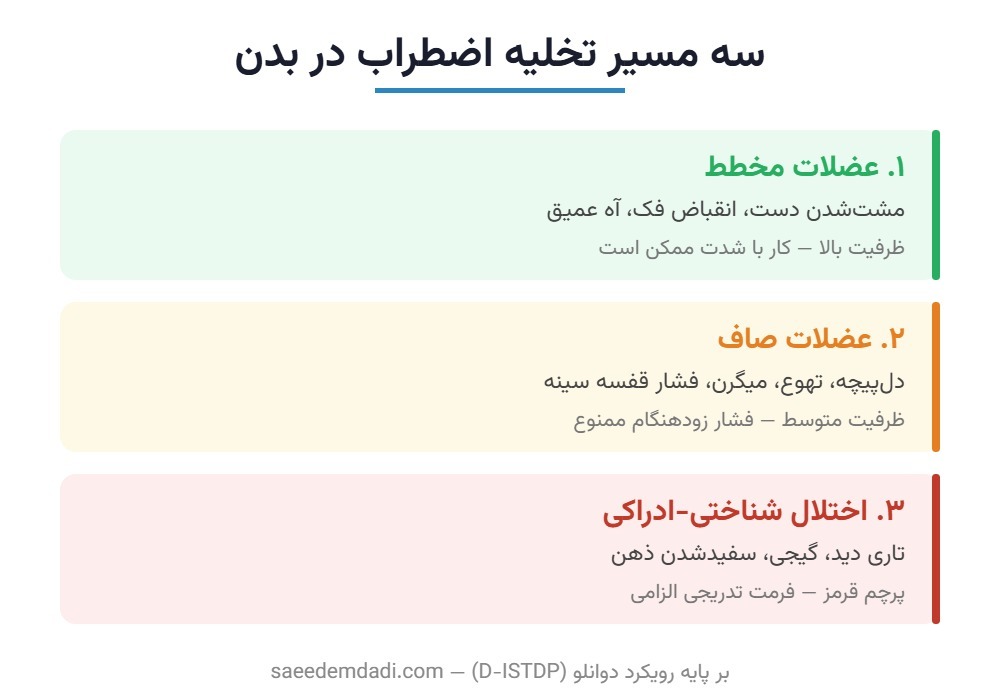 مسیرهای تخلیه اضطراب در بدن از منظر D-ISTDP